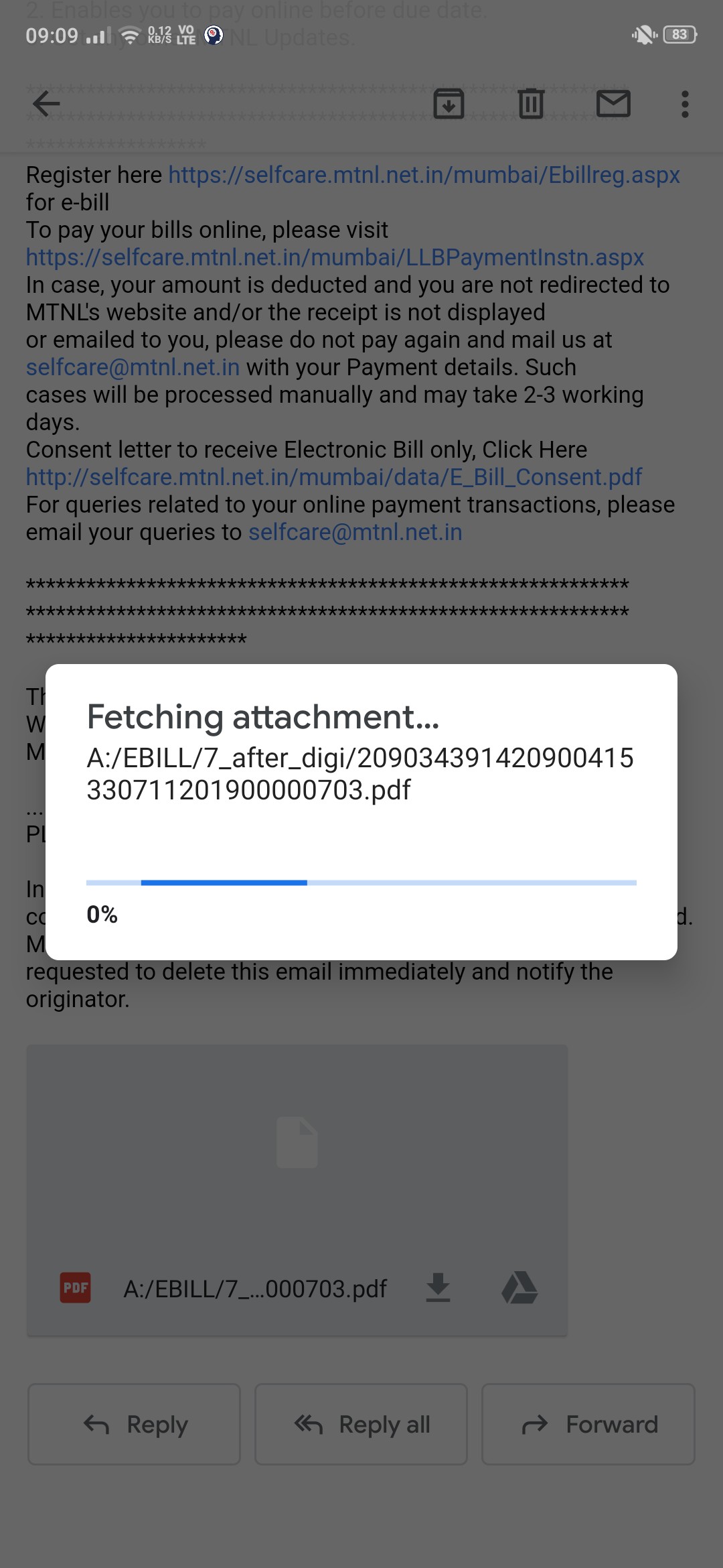 unable to open email attachments on android